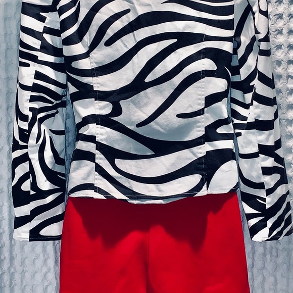 Cute Vintage Zebra Print Zip-Up Jacket/Blazer - Picture 5 of 7